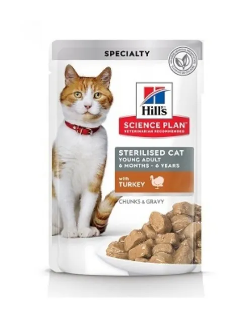 Hills Science Plan Feline Young Adult Sterilised Γαλοπούλα 12x85gr