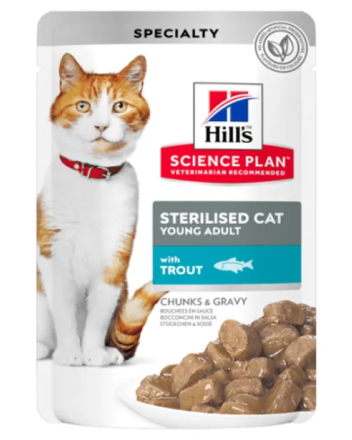 Hill's Science Plan Feline Young Adult Sterilised Πέστροφα 12x85gr
