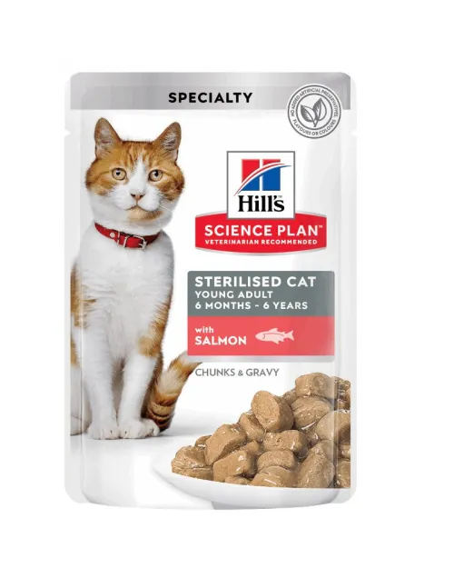 Hill's Science Plan Feline Young Adult Sterilised Σολομό 12x85gr