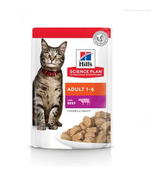 Hill's Science Plan Feline Adult με Βοδινό 12x85gr