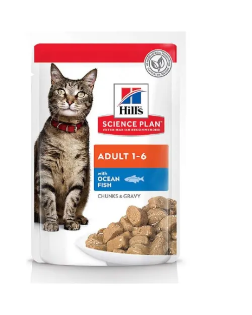 Hill's Science Plan Feline Adult με Ψάρια Ωκεανού12χ85gr