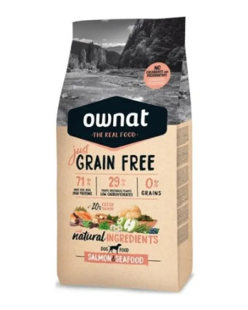 OWNAT GRAIN FREE JUST DOG ADULT SALMON & SEAFOOD 14KG