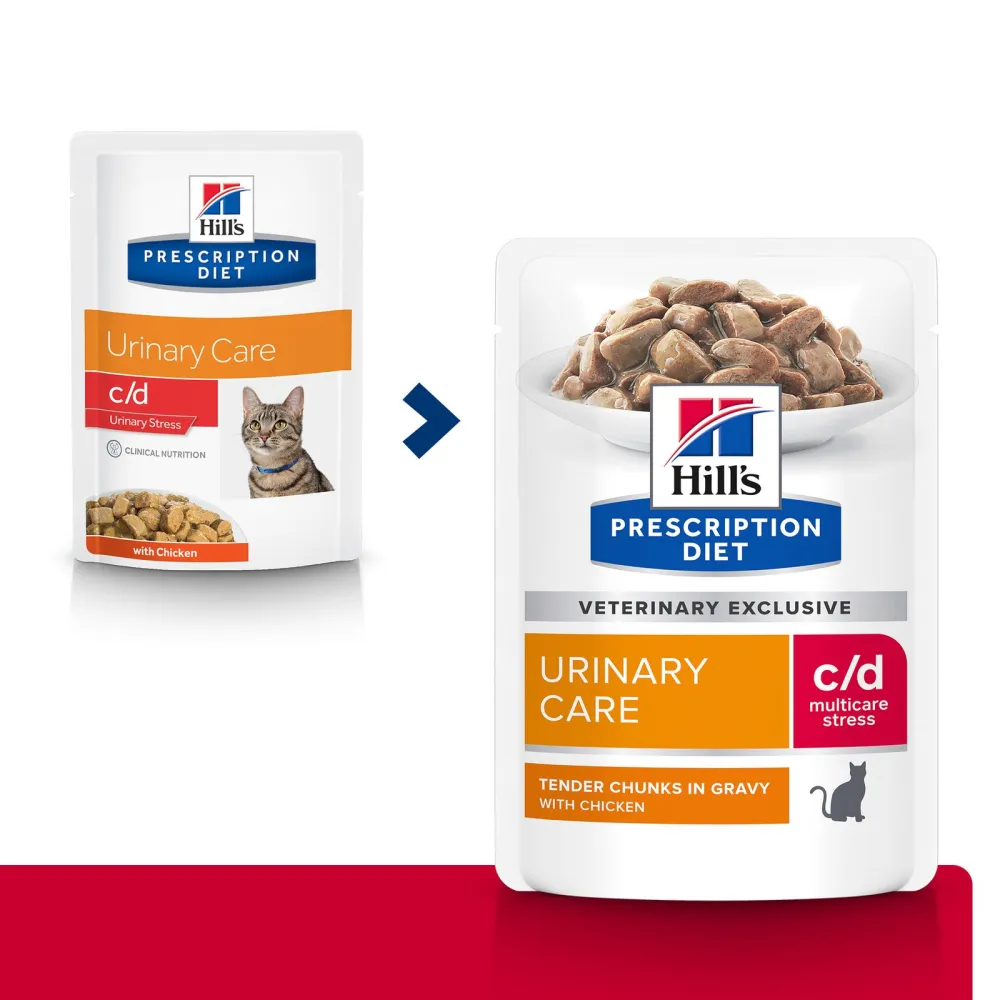 Hill'S Prescription Diet C/D Urinary Stress Με Κοτοπουλο 12X85Gr