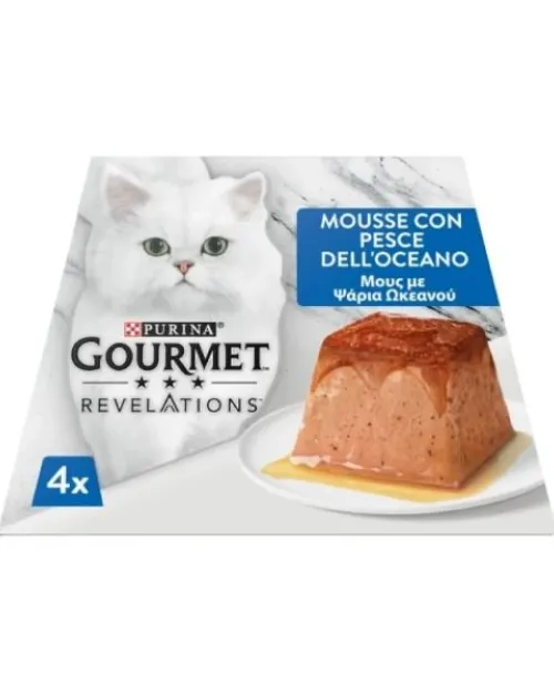 Purina Gourmet Revelations Mousse Με Ψάρια Ωκεανού 4x57gr