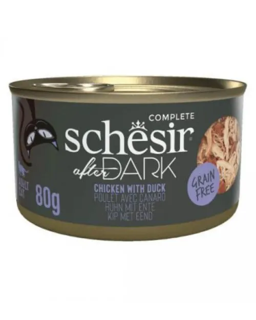 Schesir Cat After Dark Wholefood κοτόπουλο με πάπια 12x80gr