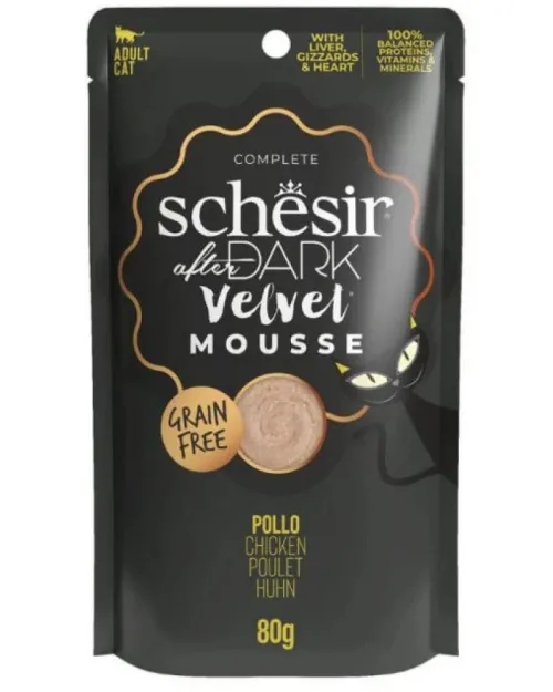 Schesir Cat After Dark Velvet Mousse pouch κοτόπουλο 12x80gr