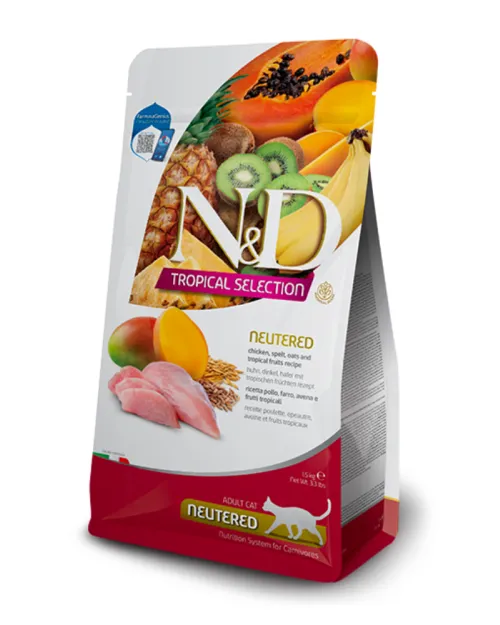 N&D CAT TROPICAL SELECTION CHICKEN NEUTERED 1,5 kg