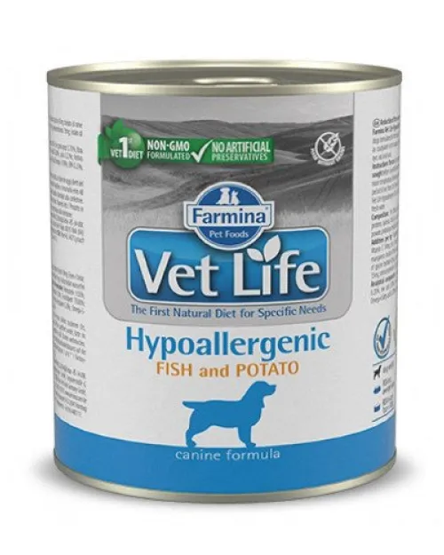 Farmina Vet Life Hypoallergenic Fish, Potato Canine 300Gr (6 Τεμάχια)