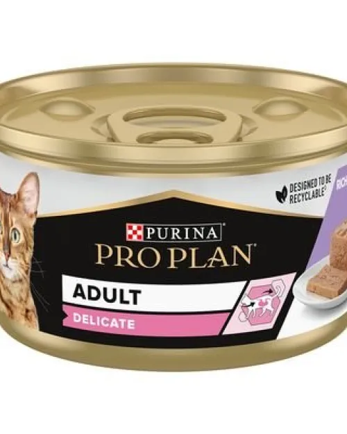 Purina Pro Plan Adult Delicate mousse με Γαλοπούλα 10X85Gr