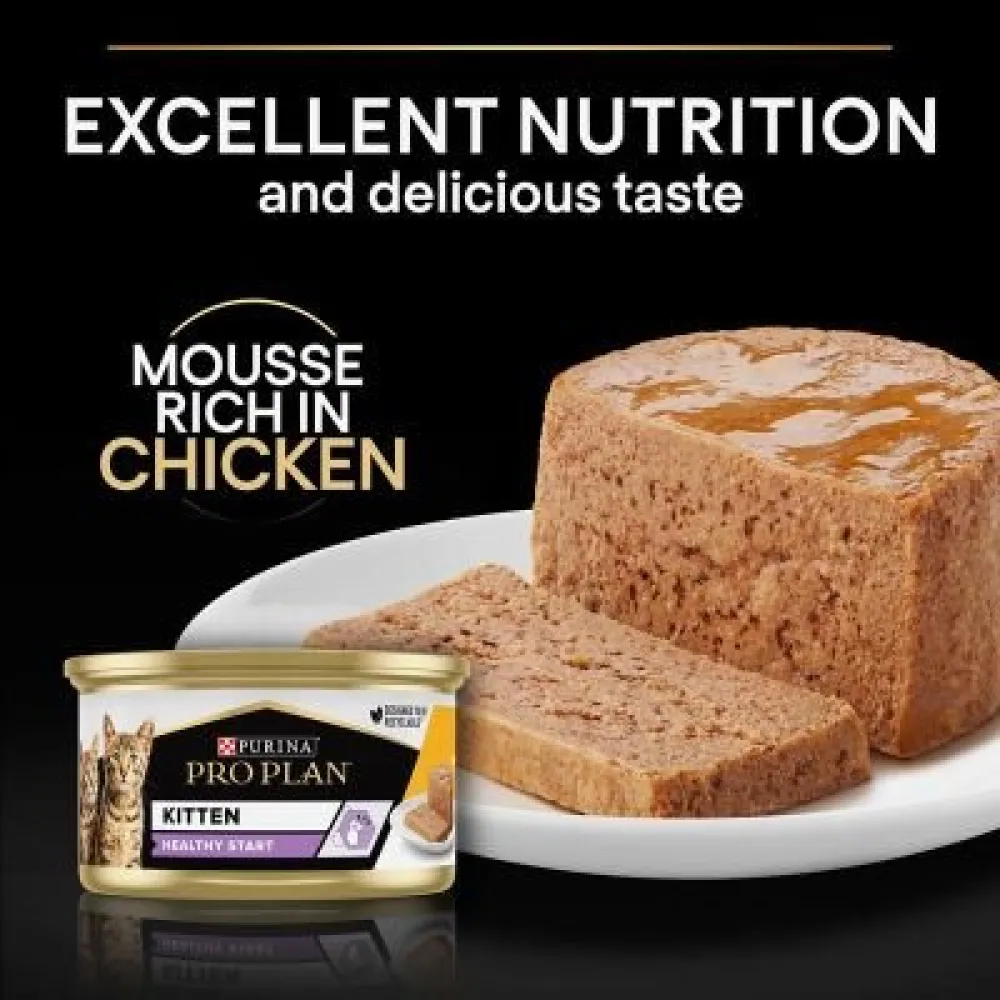 Purina Pro Plan Kitten Healthy Start mousse με Κοτόπουλο 10X85Gr