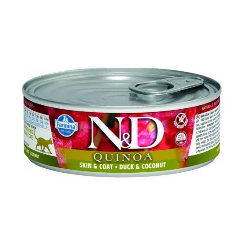 N&D Quinoa Cat Wet Skin & Coat Duck 80Gr (12Τεμαχια)