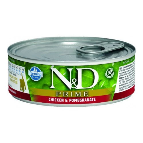 N&D Prime Wet Chicken & Pomegarnate Kitten 80Gr (12Τεμαχια)