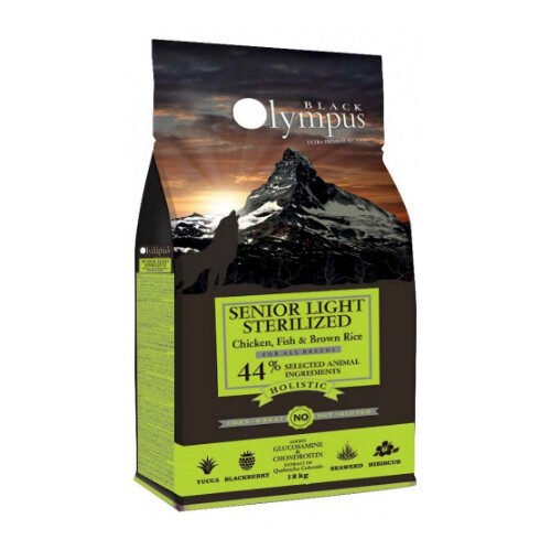 BLACK OLYMPUS SENIOR LIGHT AND STERILIZED CHICKEN FISH AND BROWN RICE 12KG