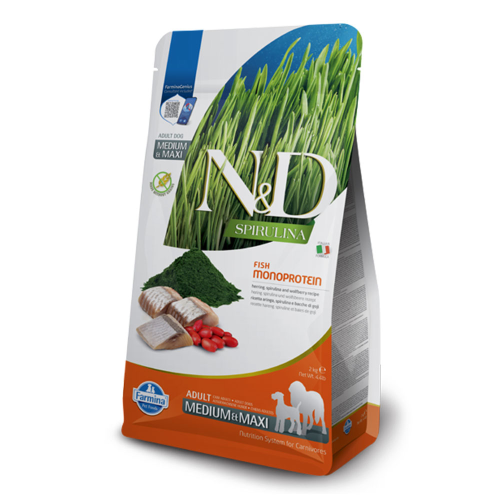 N&D Dog Spirulina Herring & Wolfberry Αdult Μedium And Μaxi 7kg