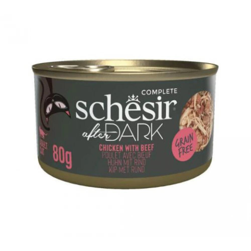 Schesir Cat After Dark Wholefood κοτόπουλο με μοσχάρι 12x80gr