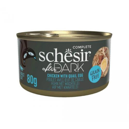 Schesir Cat After Dark Wholefood κοτόπουλο με αυγό ορτυκιού 12x80gr