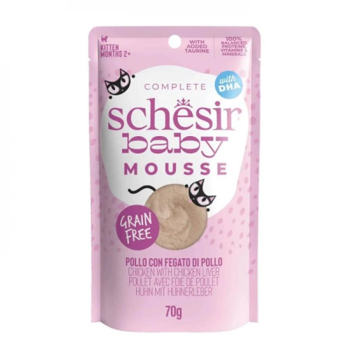 Schesir Baby Cat Pouch Mousse κοτόπουλο με συκώτι 12x70gr