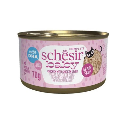 Schesir Cat Baby Wholefood κοτόπουλο με συκώτι 12x70gr