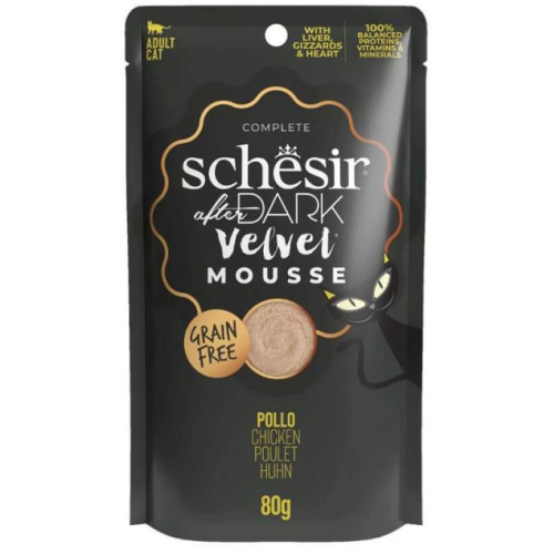 Schesir Cat After Dark Velvet Mousse pouch κοτόπουλο 12x80gr