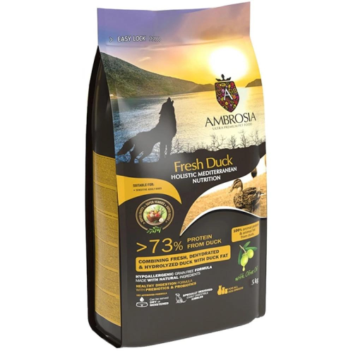 Ambrosia Mediterranean Grain Free Dog Adult Sensitive Fresh Duck 5kg