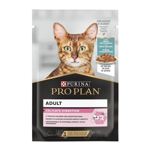 Purina Pro Plan Cat Delicate Digestion Ψάρια Ωκεανού σε Σάλτσα 85gr (24 Τεμαχια)