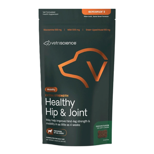 VetriScience Health Hip and Joint Extra Strength for Dogs over 15kg, 120 soft chews (Glyco Flex Joint Support)